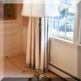 D12. Tall brass floor lamp. Vintage electrics may need updating. 67”h 